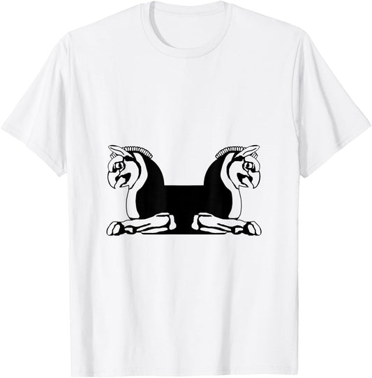 Persepolis Takht-e Jamshid: Homa The Bird of Happiness T-Shirt - T-Shirt | White