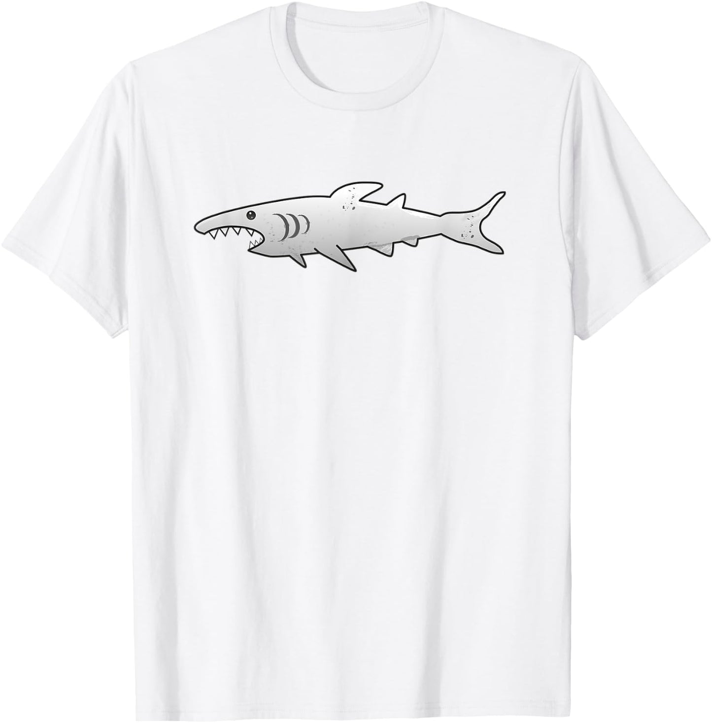 Funny Shark Cartoon Gift Diver Fishes Underwater T-Shirt - T-Shirt | White
