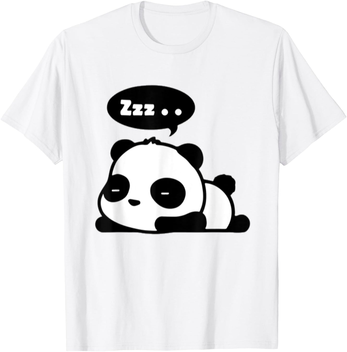 Sleeping Panda | Adorable Cute Panda Cartoon Zzz T-Shirt - T-Shirt | White