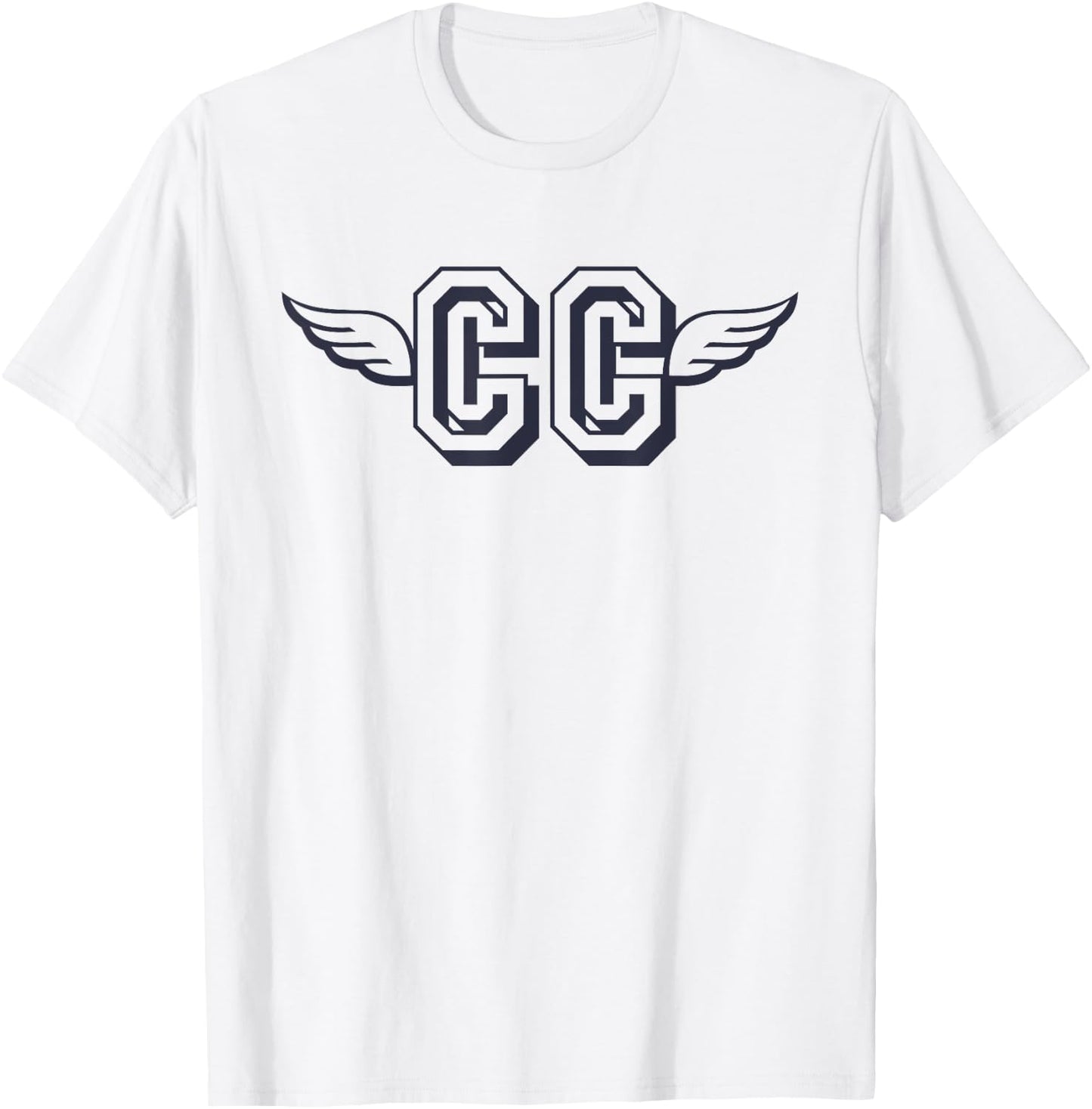 Retro CC Cross Country Running Wings Logo T-Shirt - T-Shirt | White