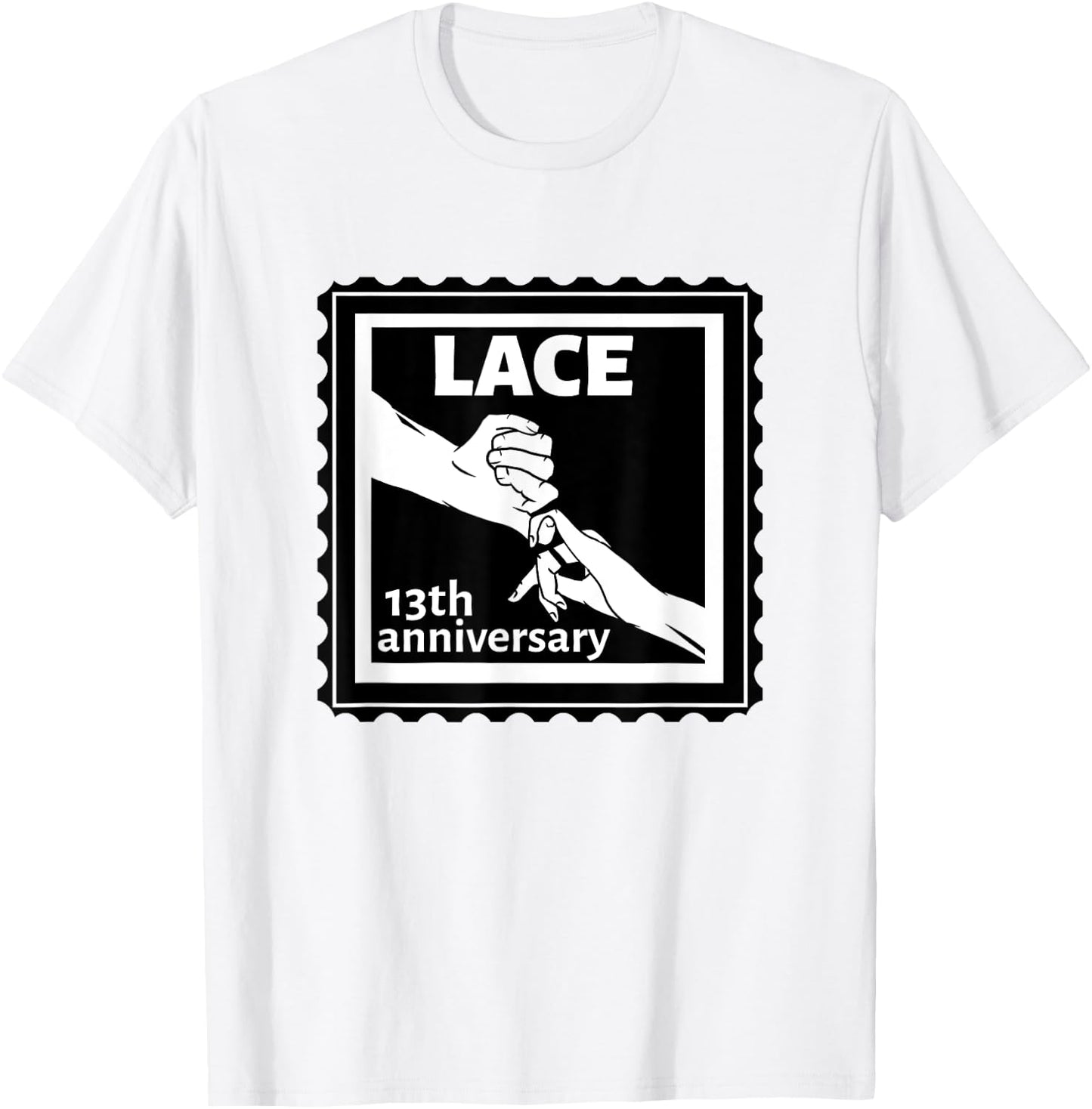 13th Wedding anniversary traditional gift Lace T-Shirt - T-Shirt | White