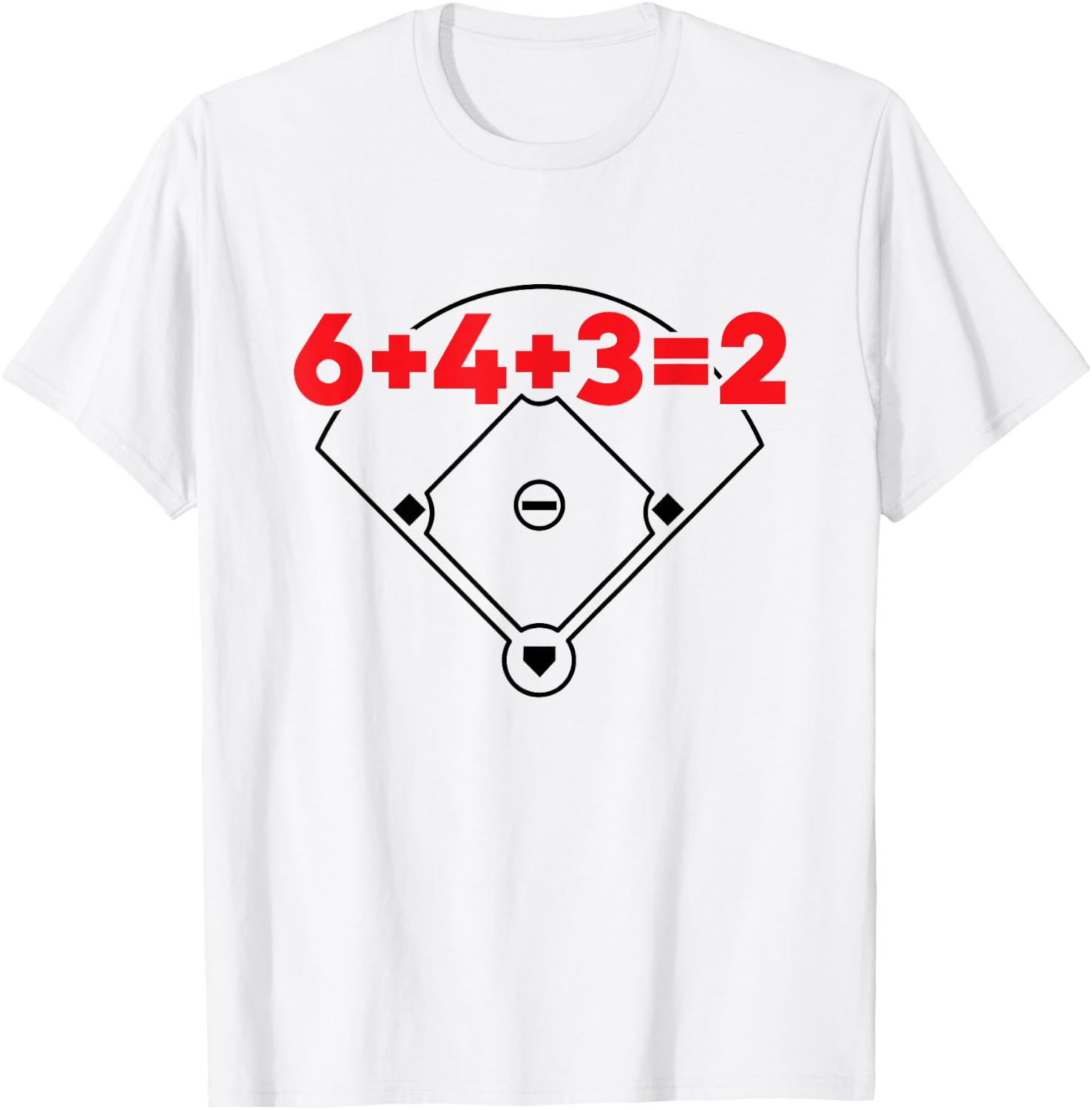 6432 Baseball Double Play Numbers Field Math Equation T-Shirt - T-Shirt | White