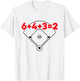 6432 Baseball Double Play Numbers Field Math Equation T-Shirt - T-Shirt | White