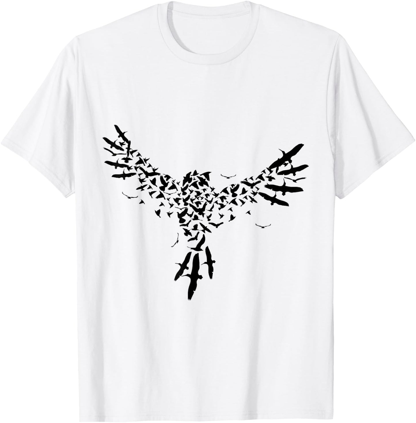Eagle Flying Blackbirds Formation T-Shirt - T-Shirt | White