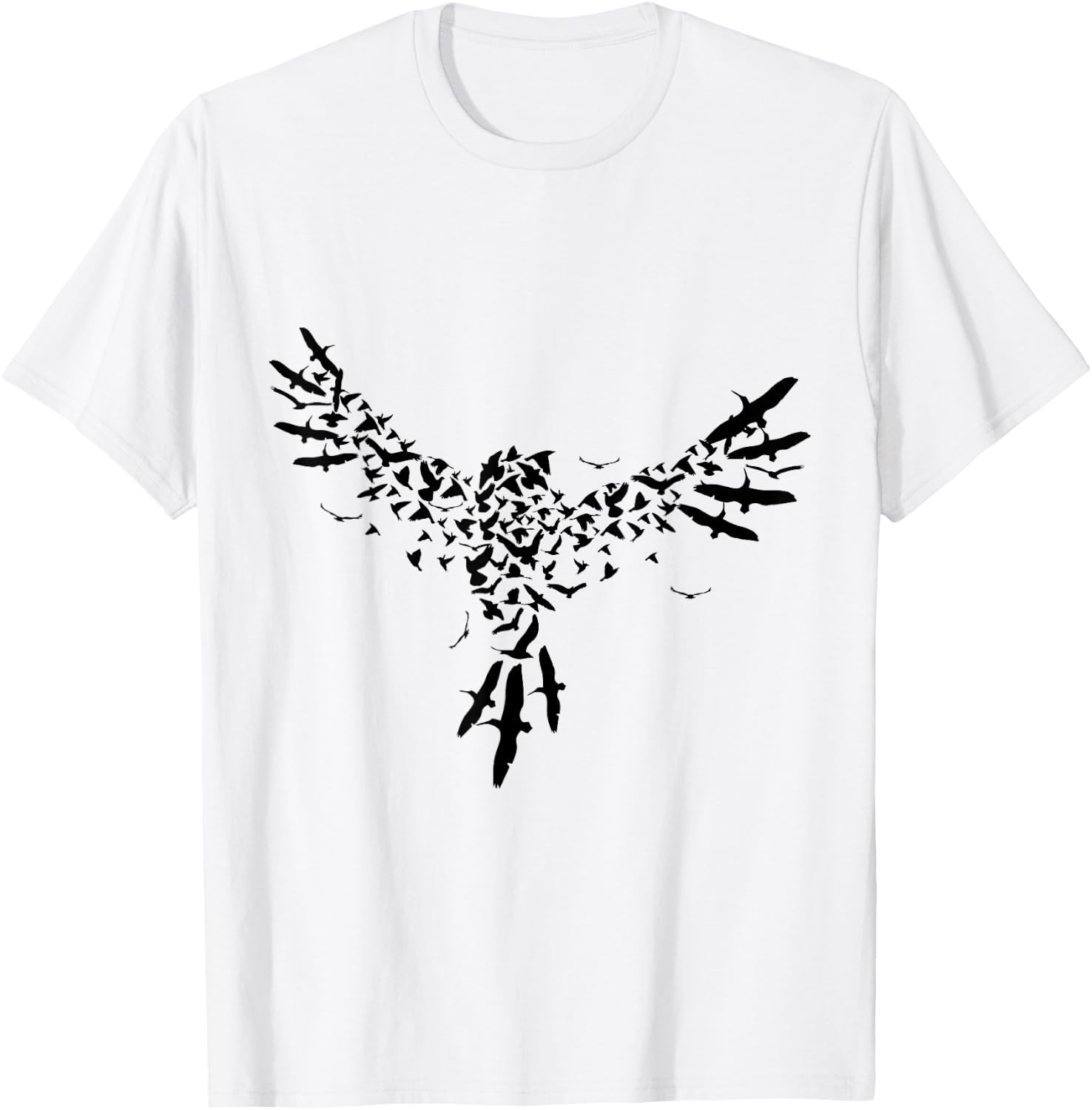Eagle Flying Blackbirds Formation T-Shirt - T-Shirt | White