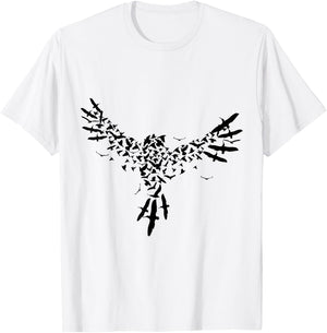Eagle Flying Blackbirds Formation T-Shirt - T-Shirt | White