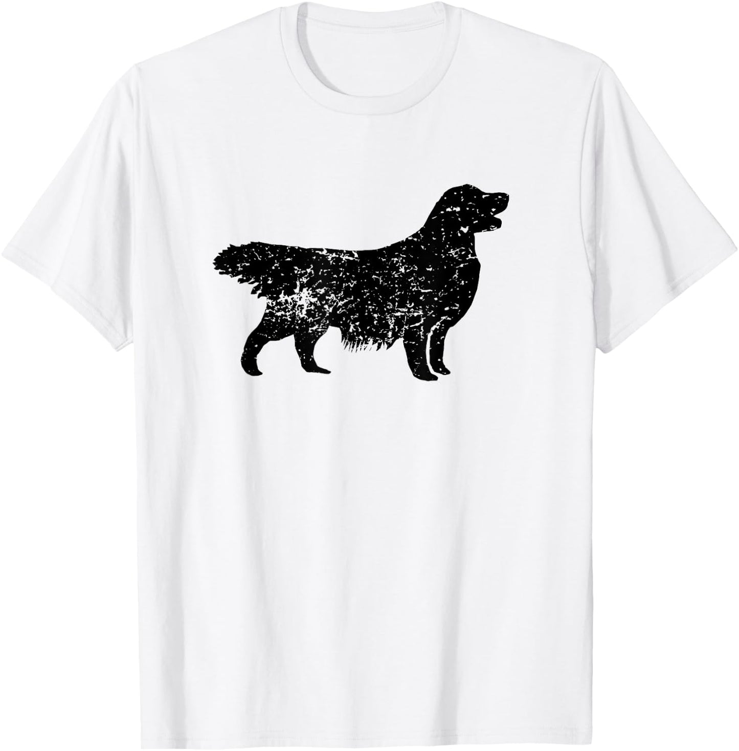 Distressed Golden Retriever Silhouette Dog Owner Men Women Girls Kids T-Shirt - T-Shirt | White