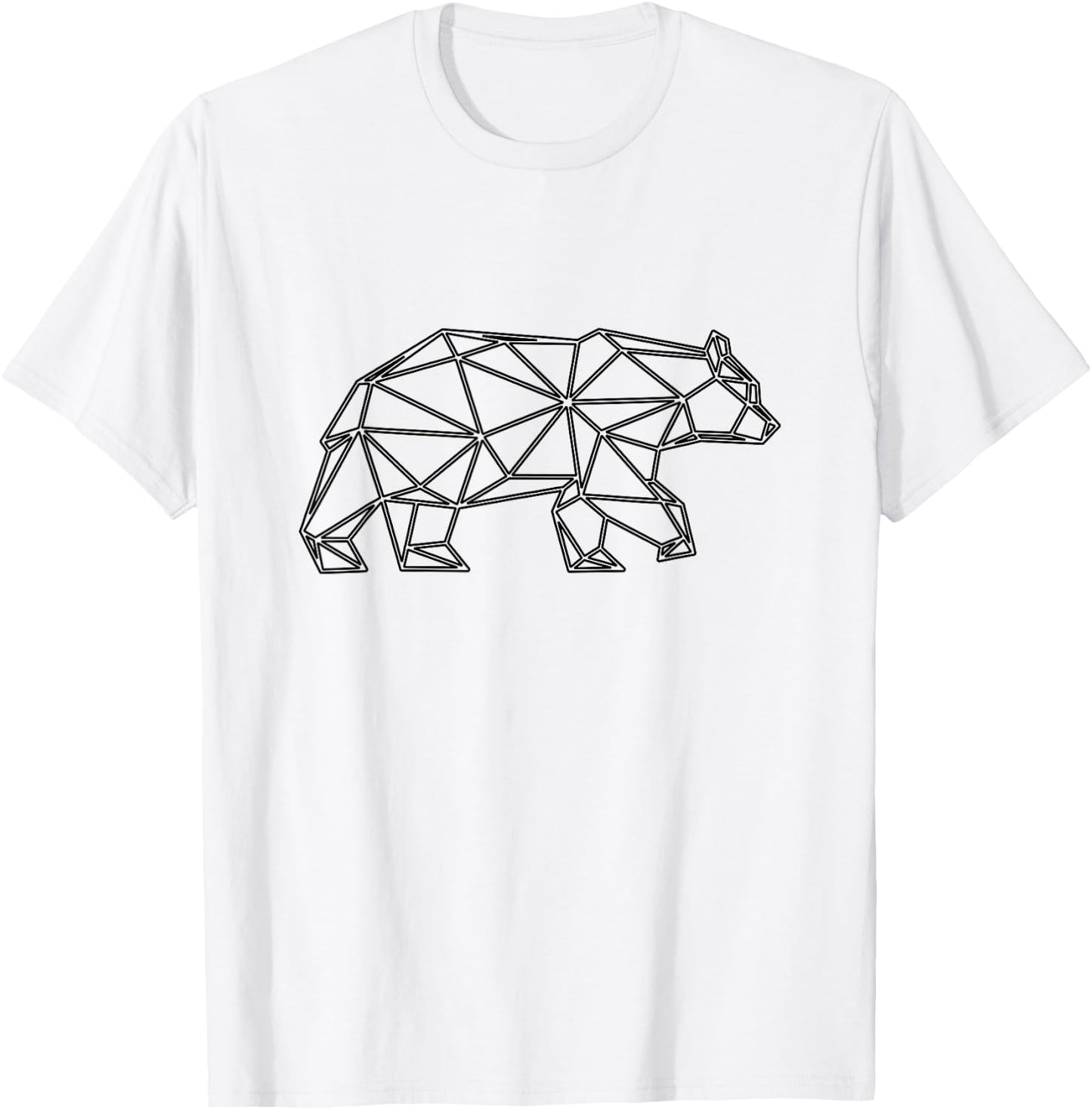 Geometric Bear. Wild Grizzly Bear Angle Design. T-Shirt - T-Shirt | White