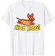 Dachshund "Hot Dog!" Wiener Dog Shirt , Women & Kids T-Shirt - T-Shirt | White