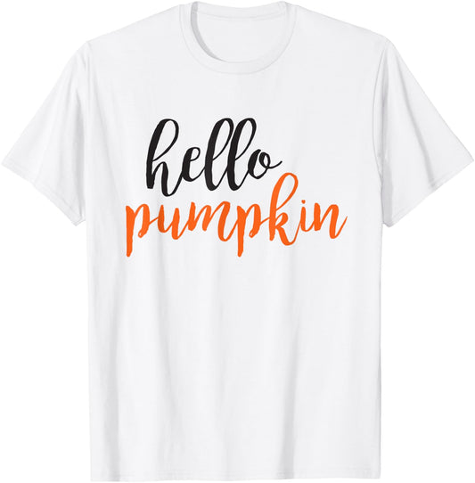 Hello Pumpkin Cute Pumpkin Spice Fall T-Shirt - T-Shirt | White