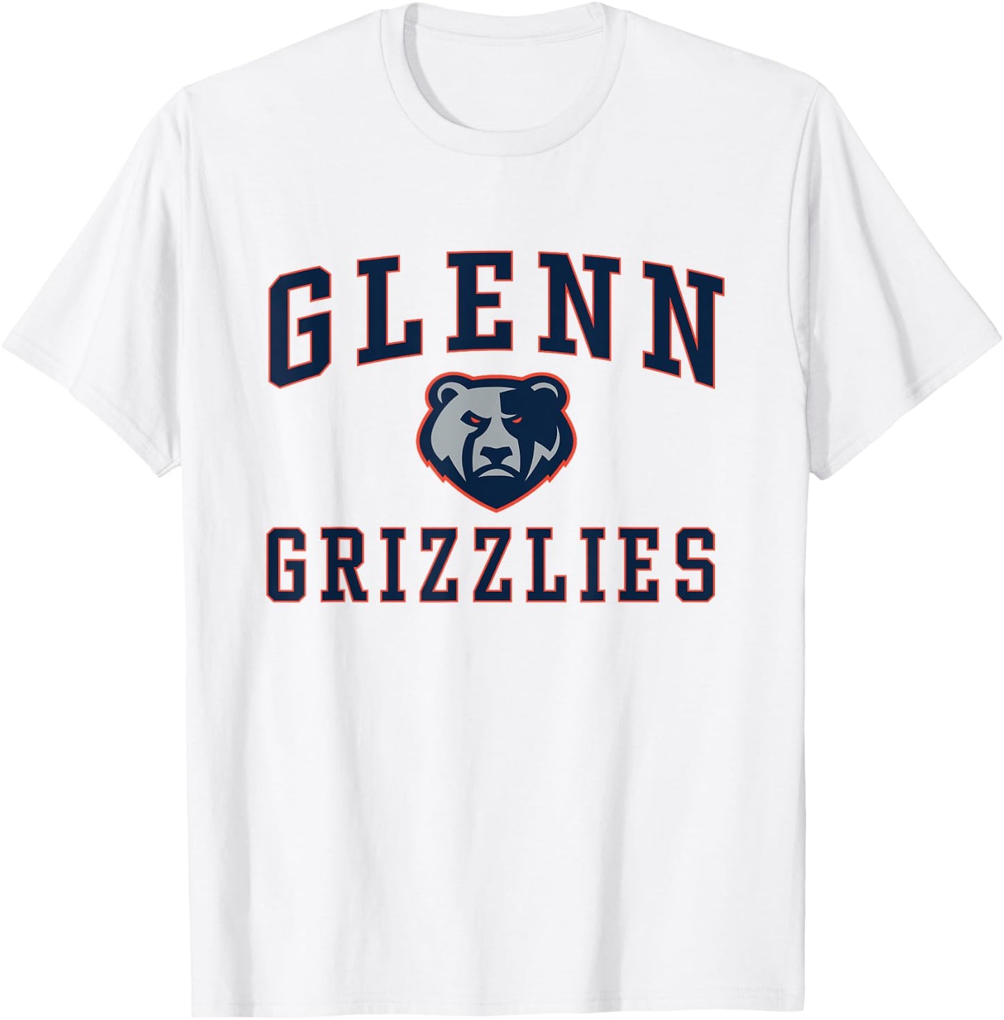 Glenn High School Grizzlies C1 T-Shirt - T-Shirt | White