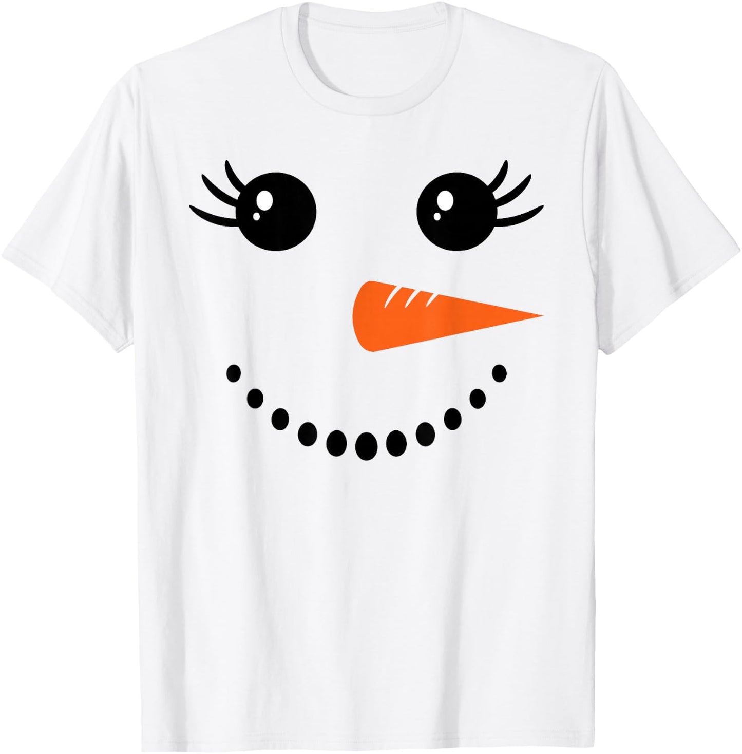 Snowman Girl Face for Girls Christmas Winter T-Shirt - T-Shirt | White