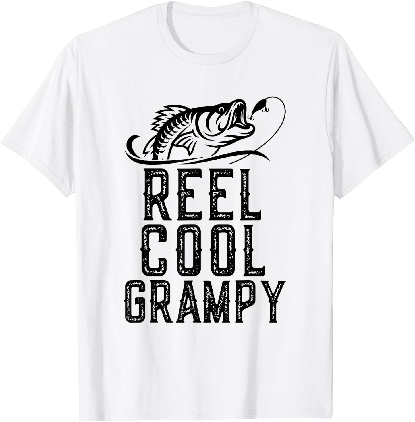 Reel Cool Grampy Fishing Fisherman Funny Retro T-Shirt - T-Shirt | White