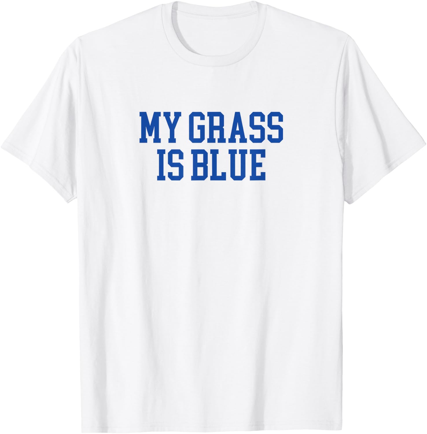 My Grass Is Blue - Simple Minimalist Retro Bluegrass T-Shirt - T-Shirt | White