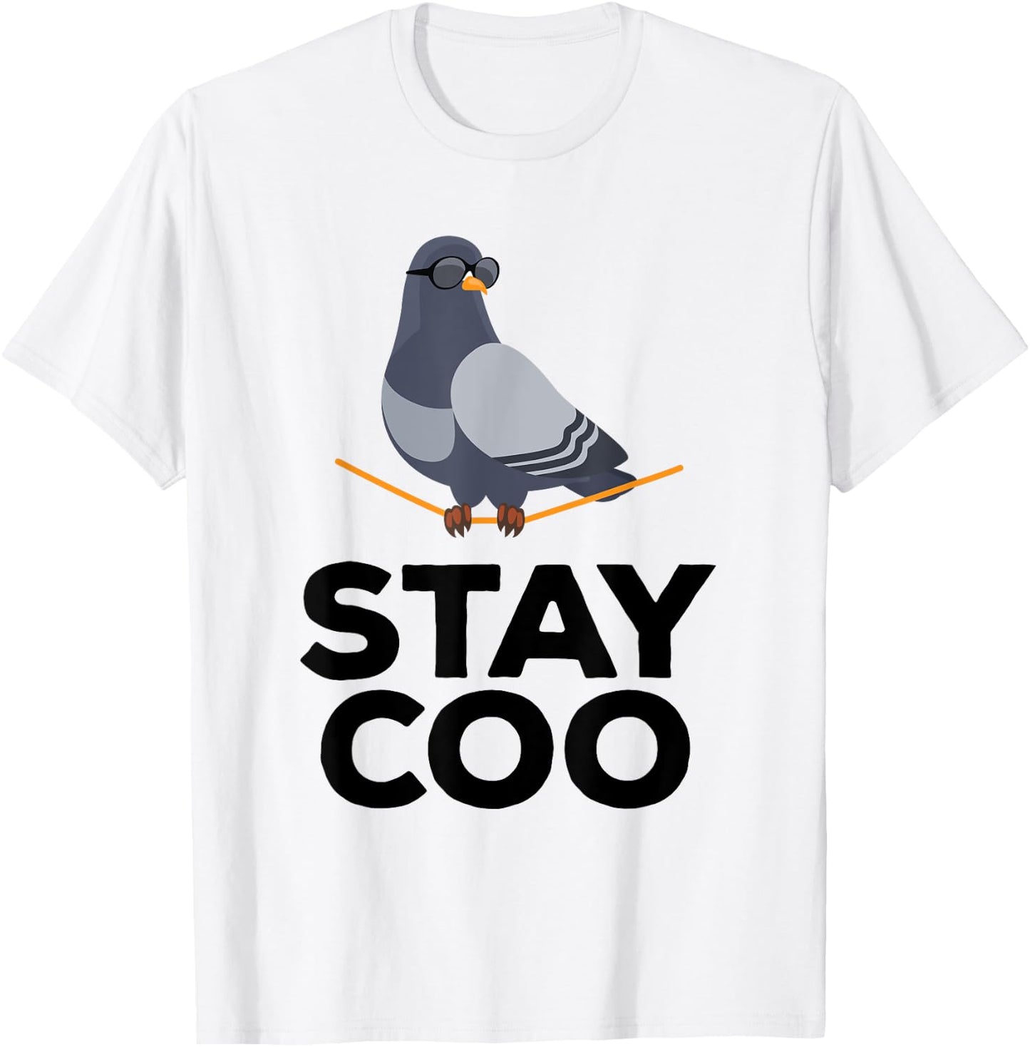 Stay Coo Bird T Shirt | Birding Funny Cool Pigeon Shirt T-Shirt - T-Shirt | White