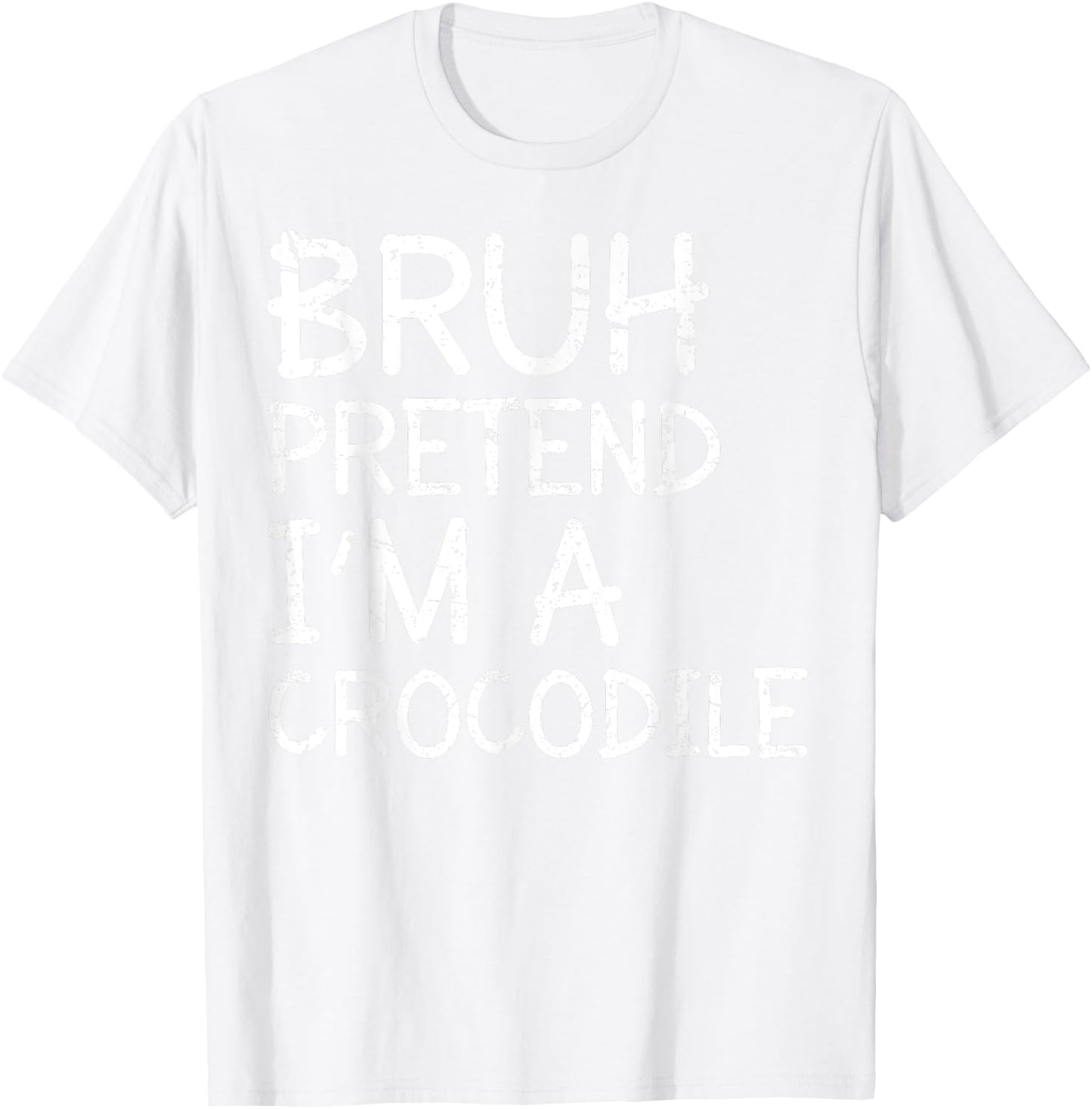 Bruh Pretend Im A Crocodile Lazy Halloween Costume Boys Kids T-Shirt - T-Shirt | White