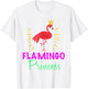 Flamingo Princess With Crown Wading Bird Lover Novelty Shirt T-Shirt - T-Shirt | White