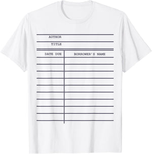 Library Card Check-out for Bookworms and Readers T-Shirt - T-Shirt | White