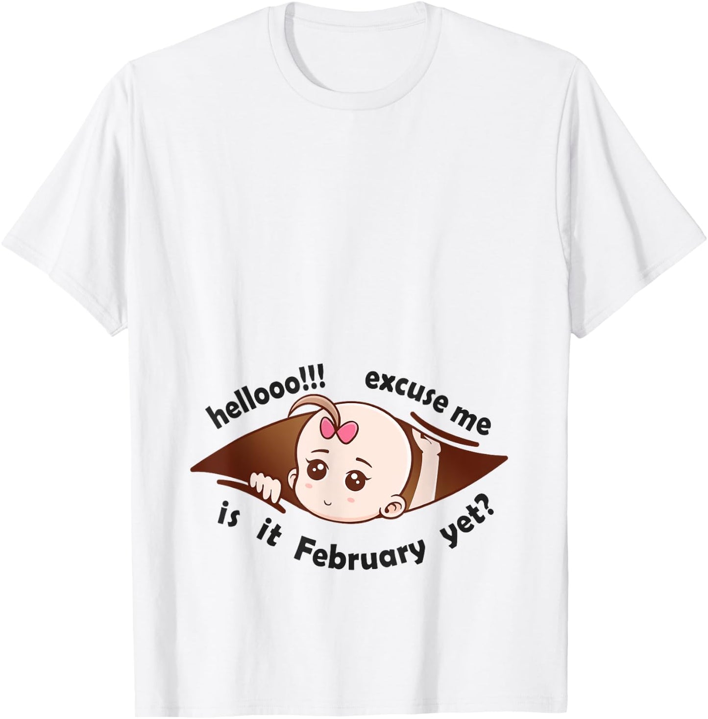 February to be Born Baby Girl Pregnancy Announcement Mother T-Shirt - T-Shirt | White