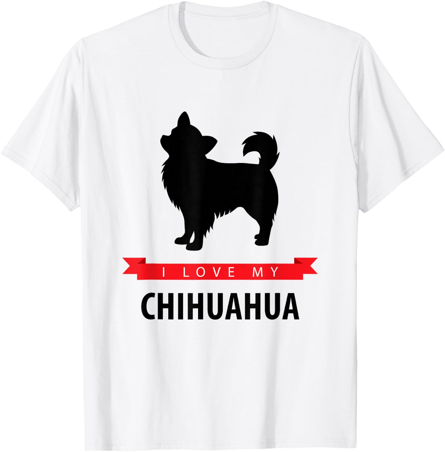 I Love My Chihuahua - Longhaired Chihuahua T-Shirt - T-Shirt | White