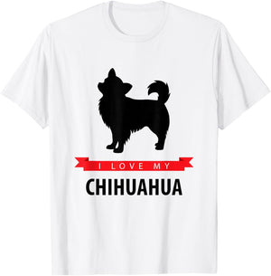 I Love My Chihuahua - Longhaired Chihuahua T-Shirt - T-Shirt | White
