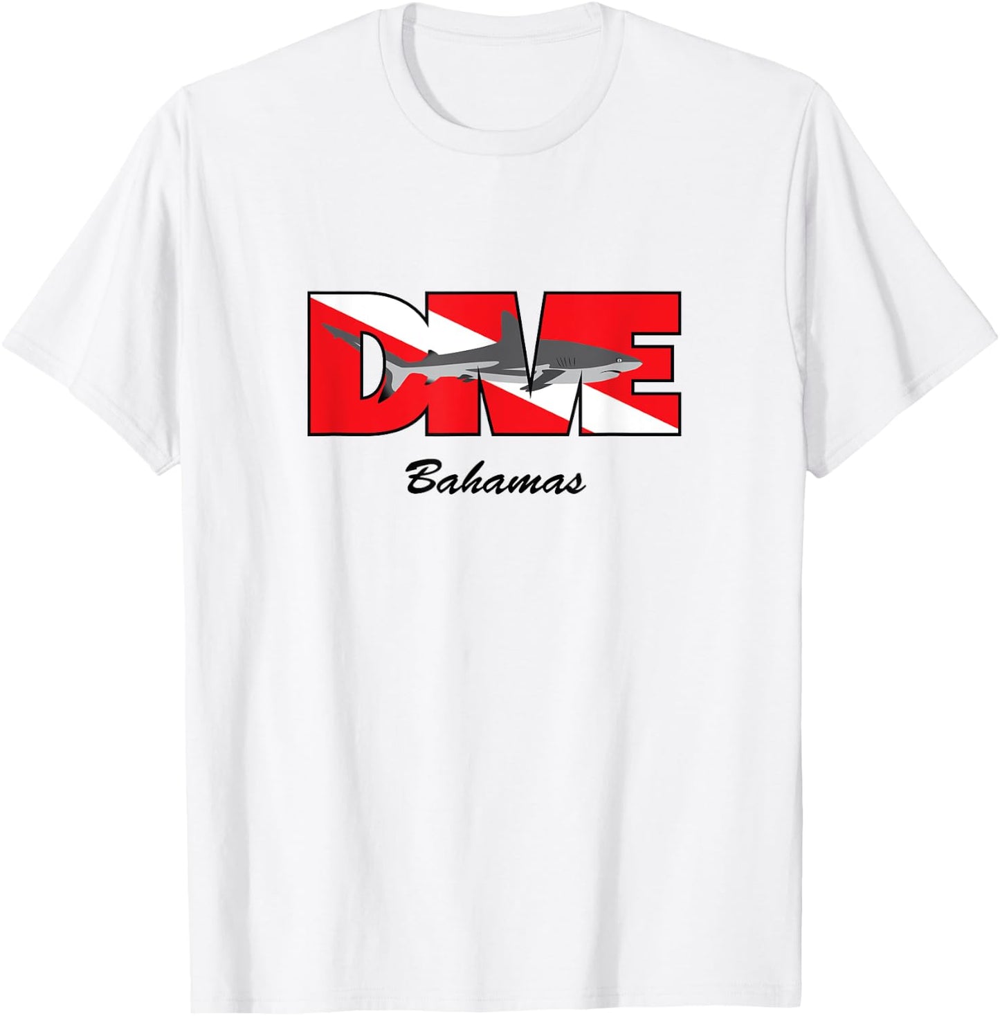 Certified Fish Scuba Dive Reef Shark Bahamas T-Shirt - T-Shirt | White