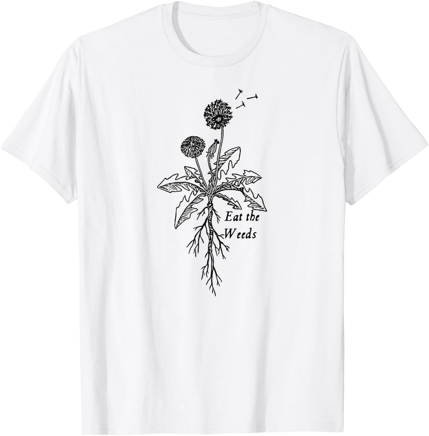 Eat the Weeds forager dandelion illustrated T-Shirt - T-Shirt | White