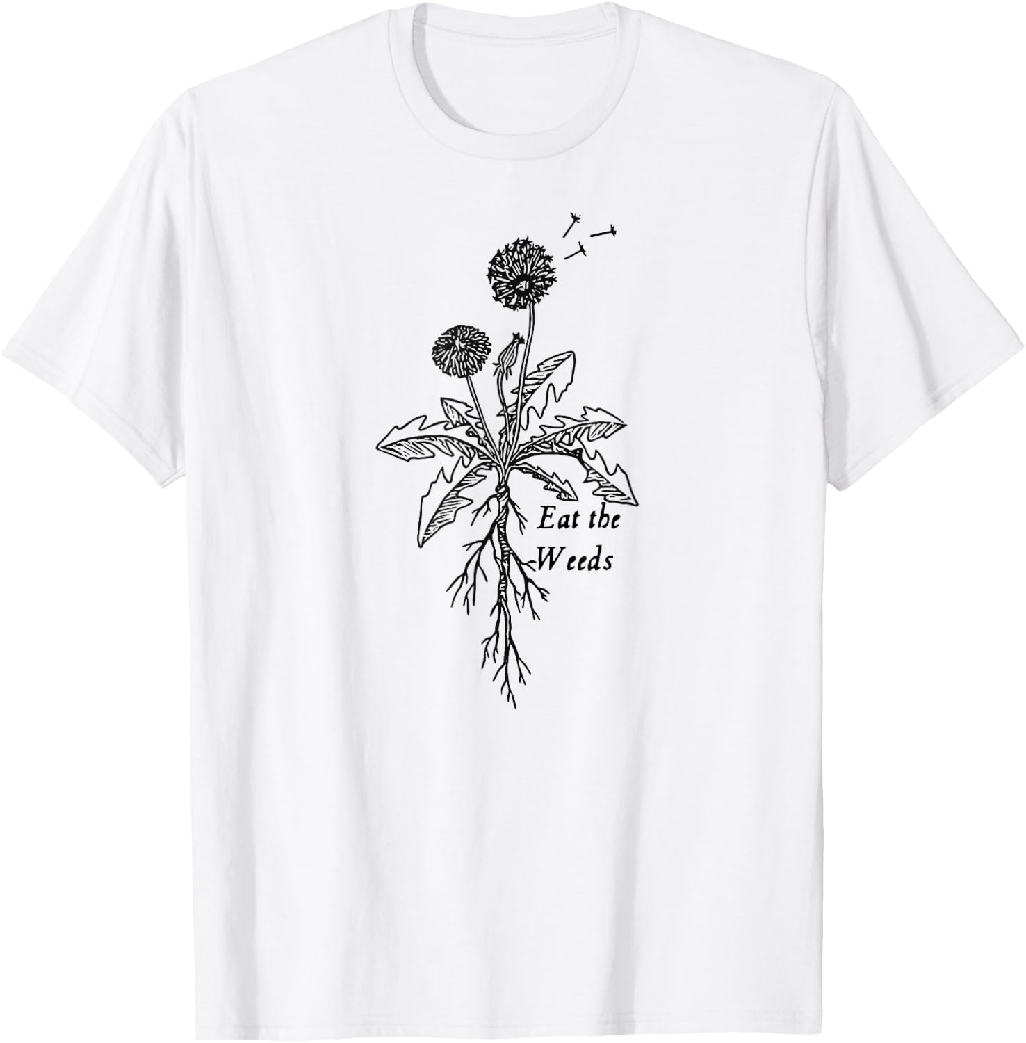 Eat the Weeds forager dandelion illustrated T-Shirt - T-Shirt | White