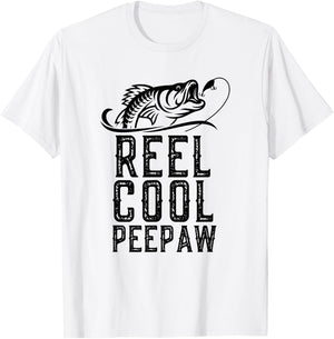 Reel Cool PeePaw Fishing Fisherman Grandpa Retro Pee-Paw T-Shirt - T-Shirt | White