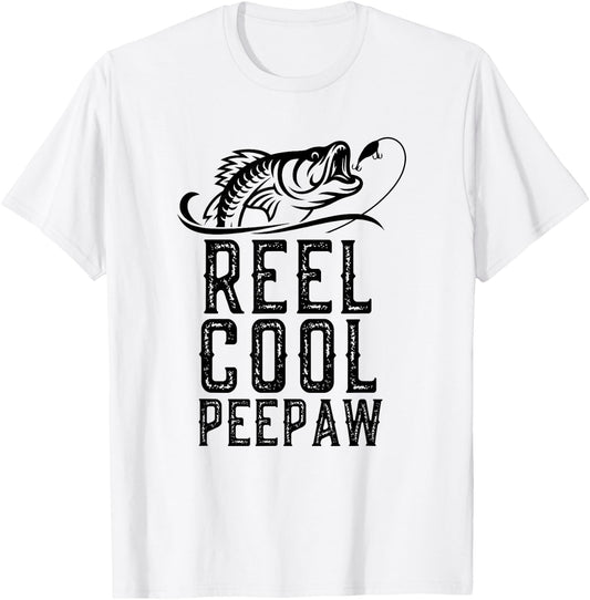 Reel Cool PeePaw Fishing Fisherman Grandpa Retro Pee-Paw T-Shirt - T-Shirt | White