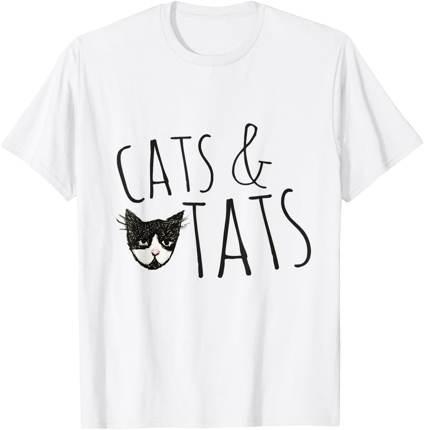 Cat Snugg Cats & Tats Cat Tattoo Lover T-Shirt - T-Shirt | White