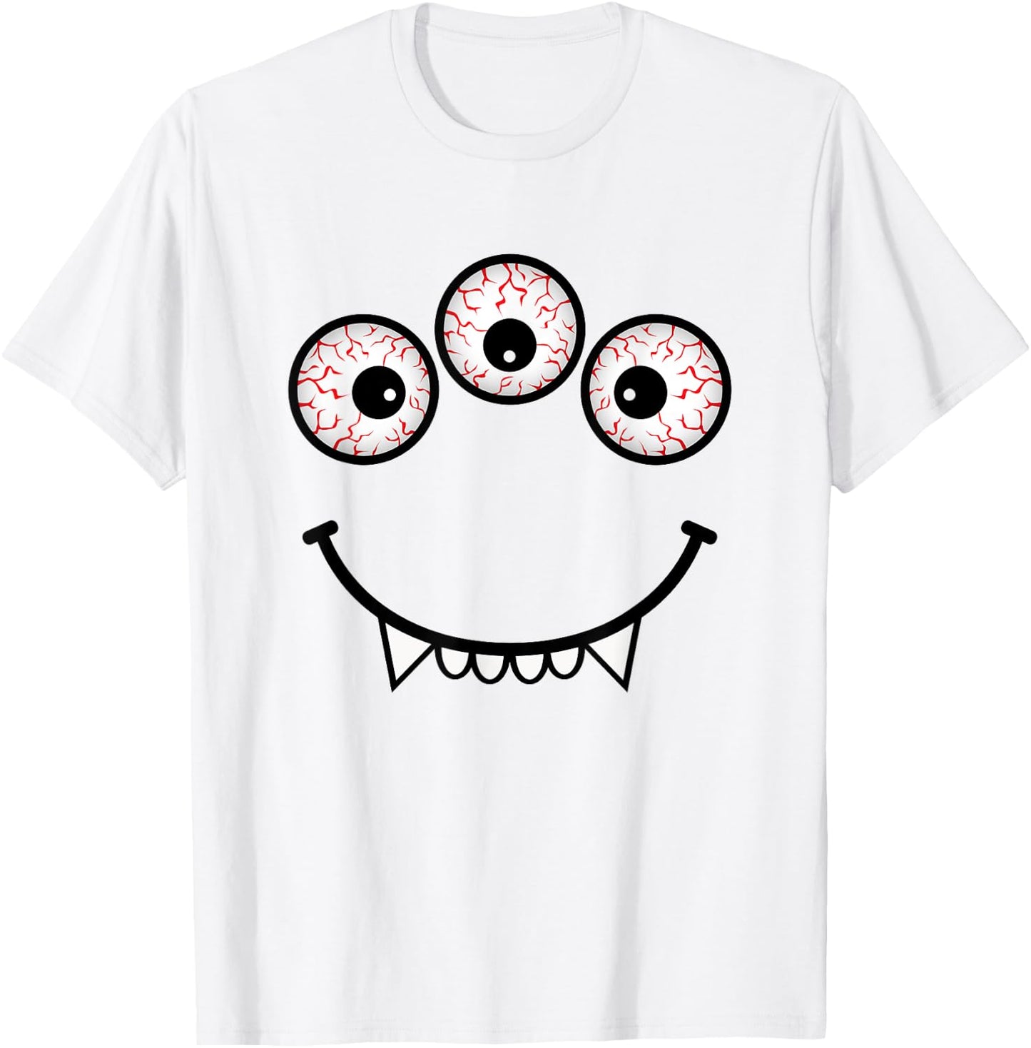 Three Eyed Monster Face Funny Halloween Costume T-Shirt - T-Shirt | White