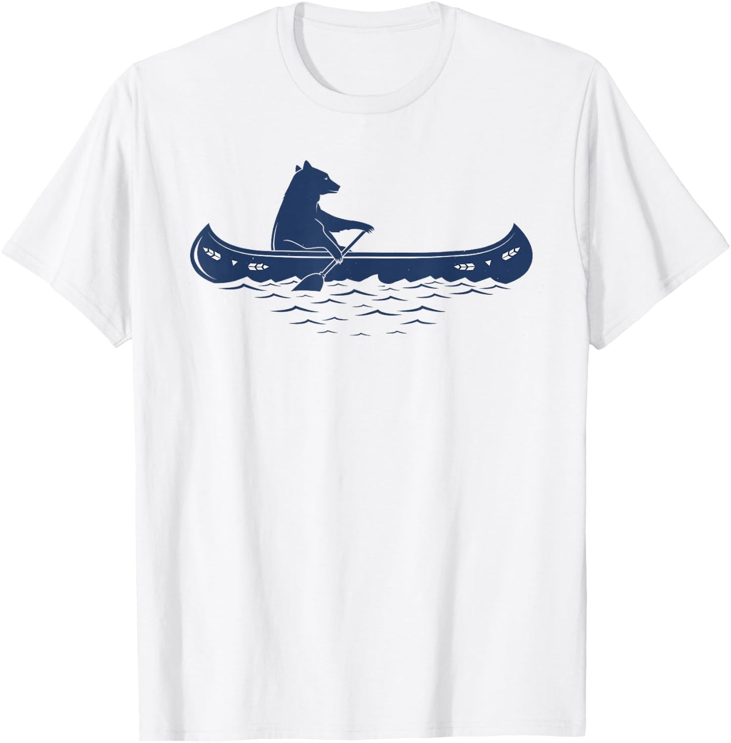 Bear In Canoe Sketch T-Shirt - T-Shirt | White