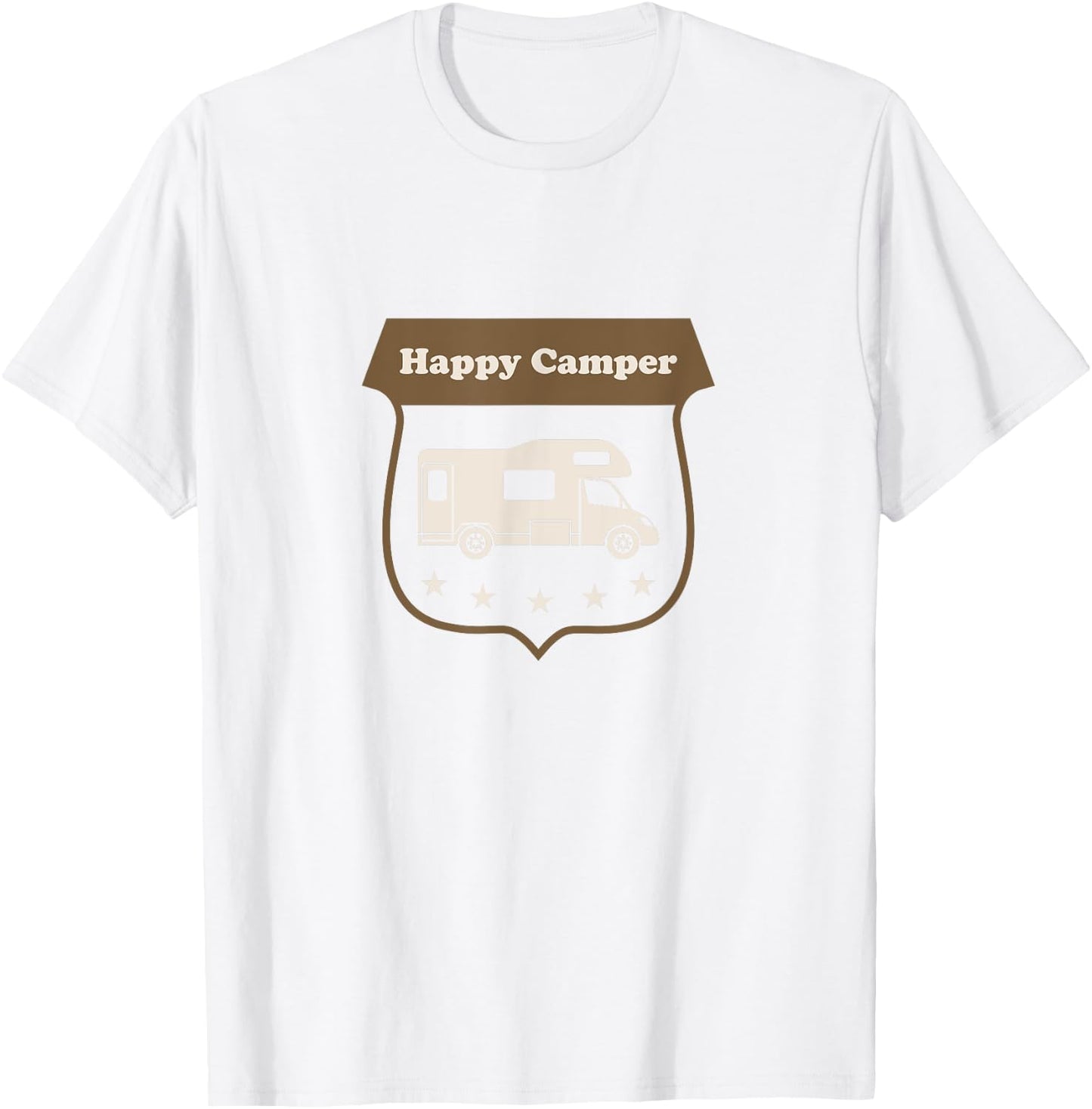Happy Camper | RV Camping, Trailer and Winnebago T-Shirt - T-Shirt | White