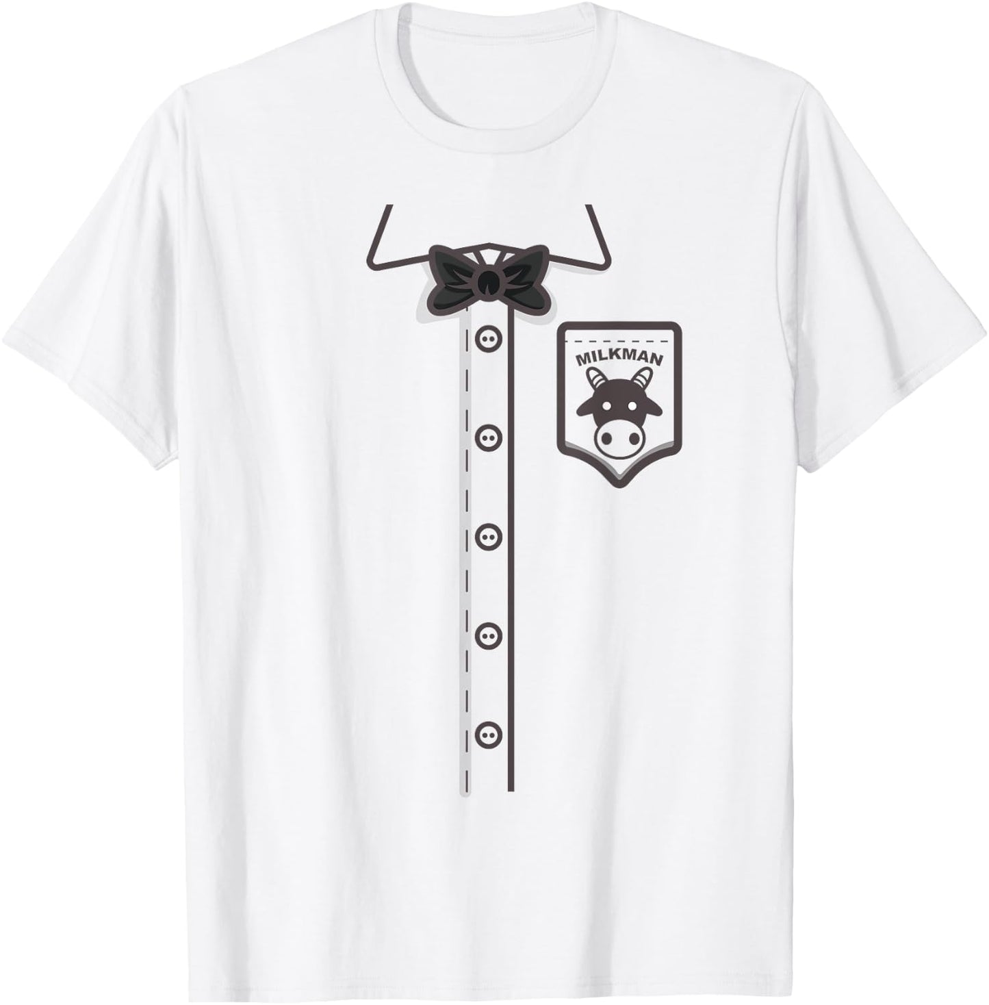 Funny Milkman Halloween Milk Deliveryman Costume Easy Outfit T-Shirt - T-Shirt | White