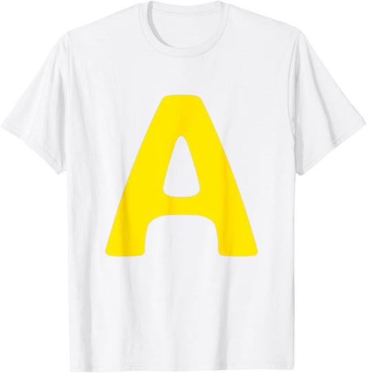 Yellow Lettre A Group Matching Halloween Costumes T-Shirt - T-Shirt | White