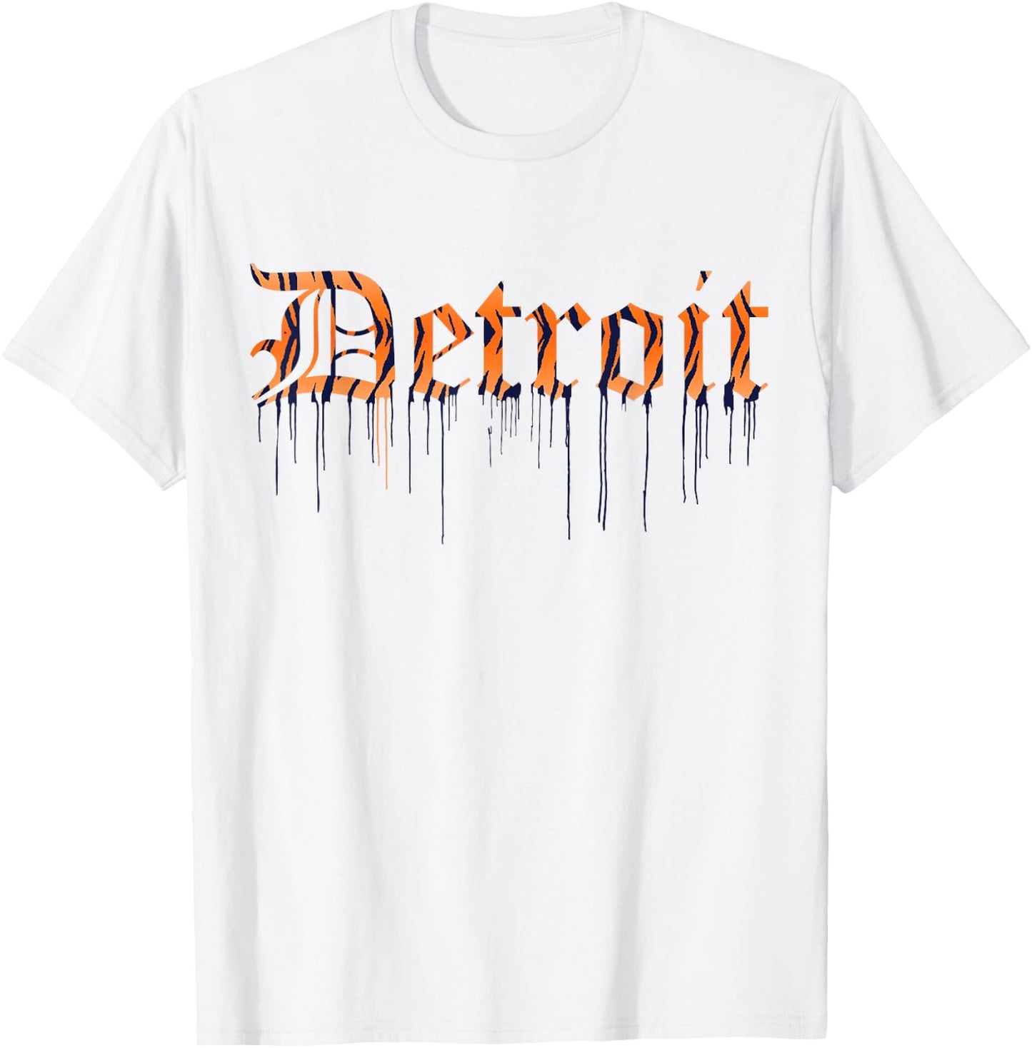 Detroit Tiger Paint Drip , Detroit Apparel T-Shirt - T-Shirt | White