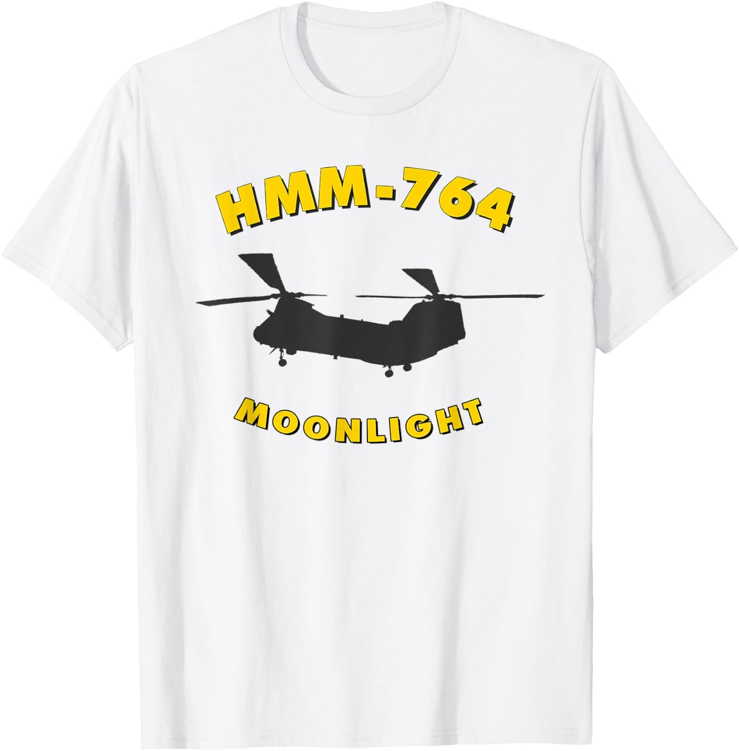 HMM-764 Moonlight Helicopter Squadron CH-46 Sea Knight T-Shirt - T-Shirt | White