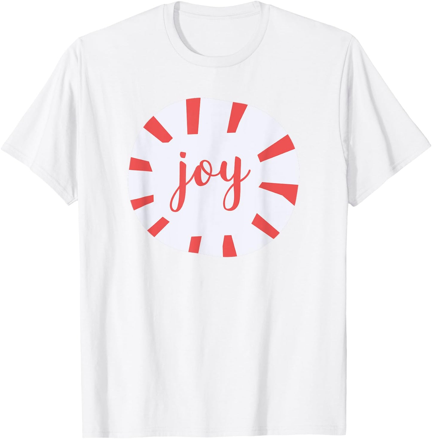 Joy - Peppermint Christmas T-Shirt - T-Shirt | White