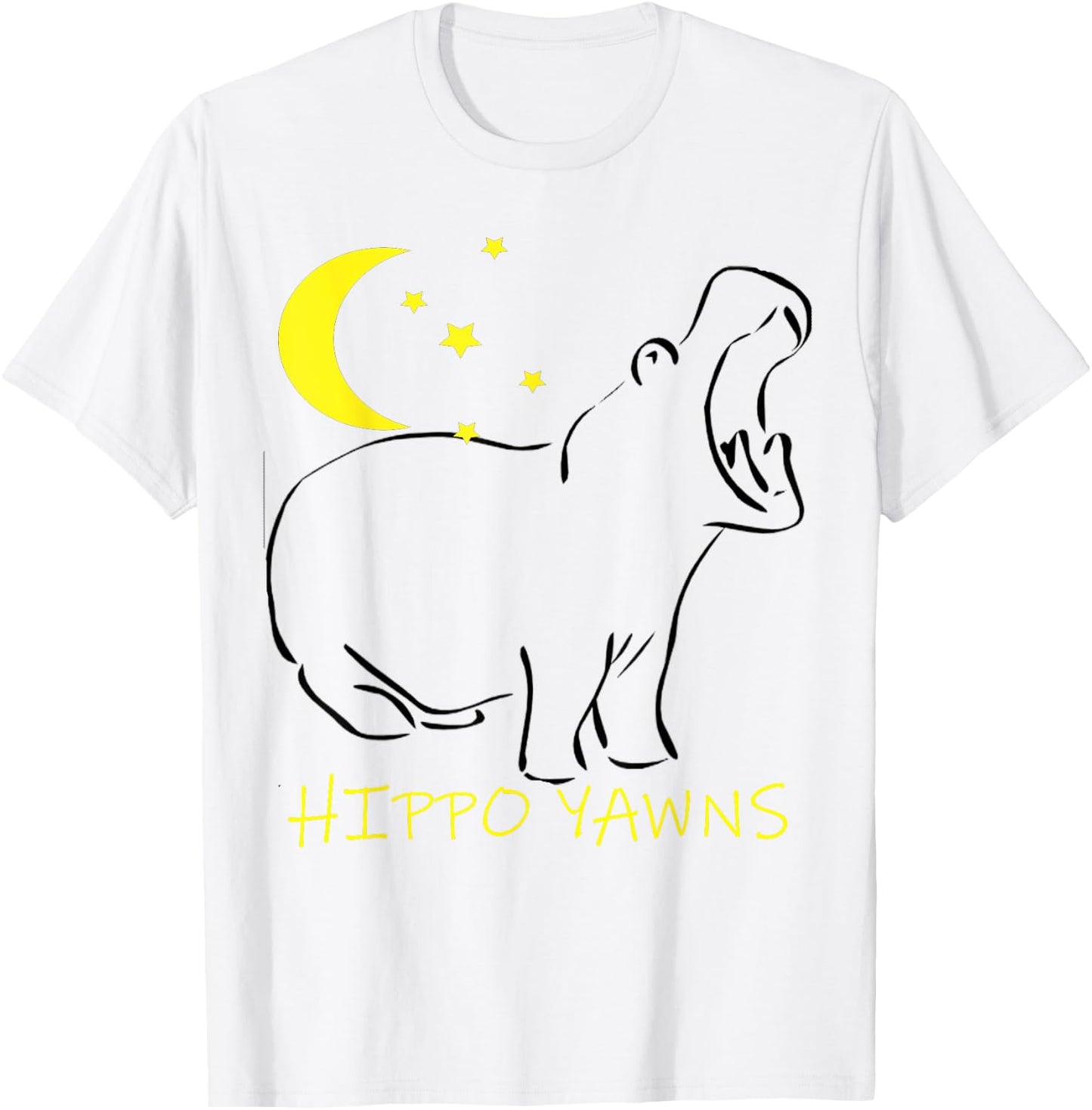 Hippo Yawns Funny Sleep In Pajamas T-Shirt - T-Shirt | White
