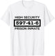 Inmate Halloween Prisoner Jail Costume Adults & Kids T-Shirt - T-Shirt | White