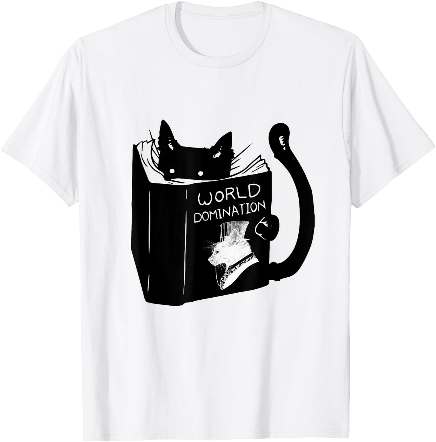Pet Cat World Domination - -Adults, Small, White, Short Sleeve T-Shirt - T-Shirt | White