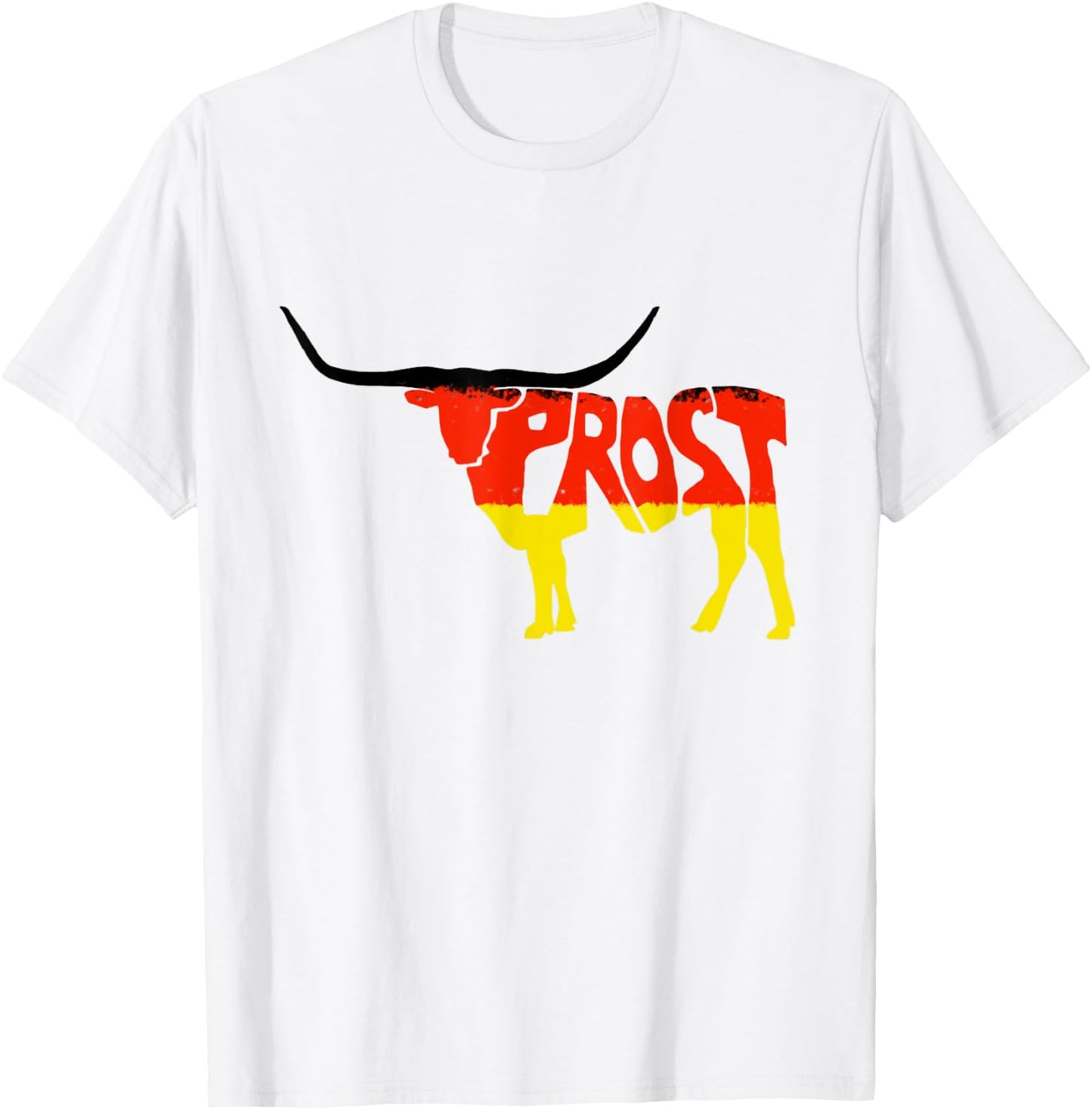 Oktoberfest Texas Longhorn Design Prost German Beer Festival T-Shirt - T-Shirt | White