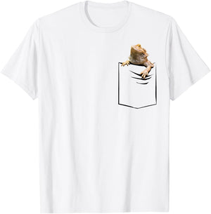 Funny Bearded Dragon In The Pocket Pogona Reptile Youth T-Shirt - T-Shirt | White