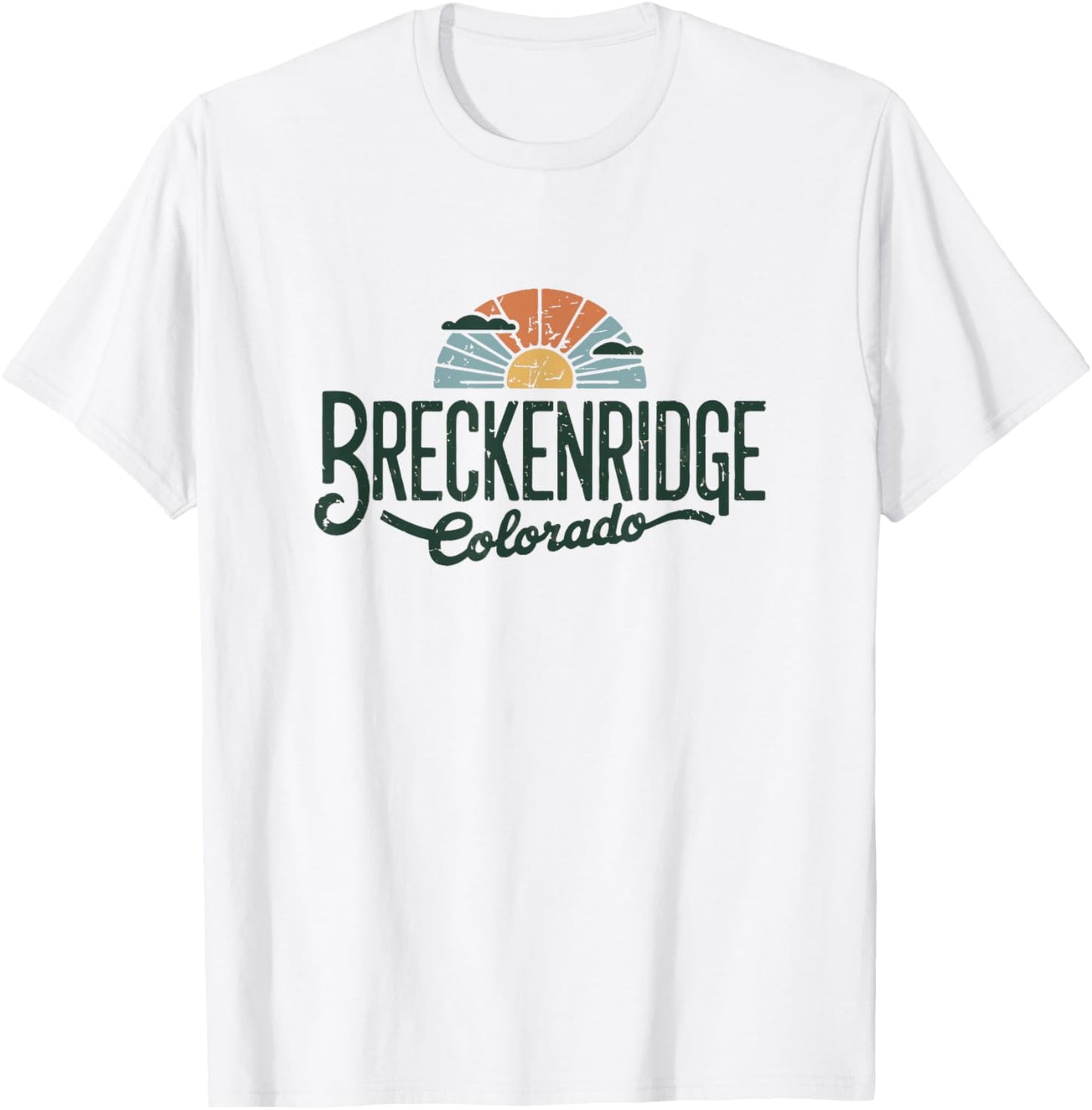 Breckenridge CO Retro Sunset Tourist Travel Gift T-Shirt - T-Shirt | White