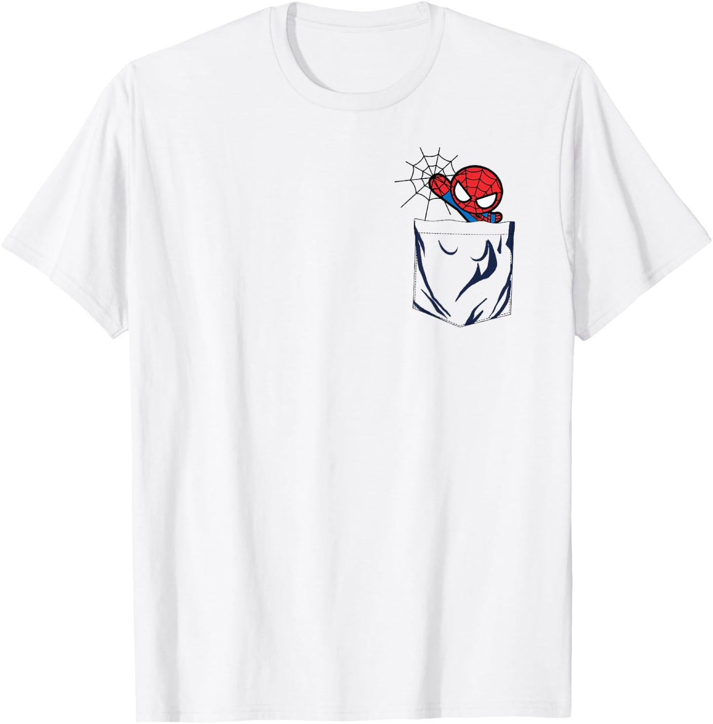 Marvel Spider-Man Left Chest Pocket Small T-Shirt - T-Shirt | White