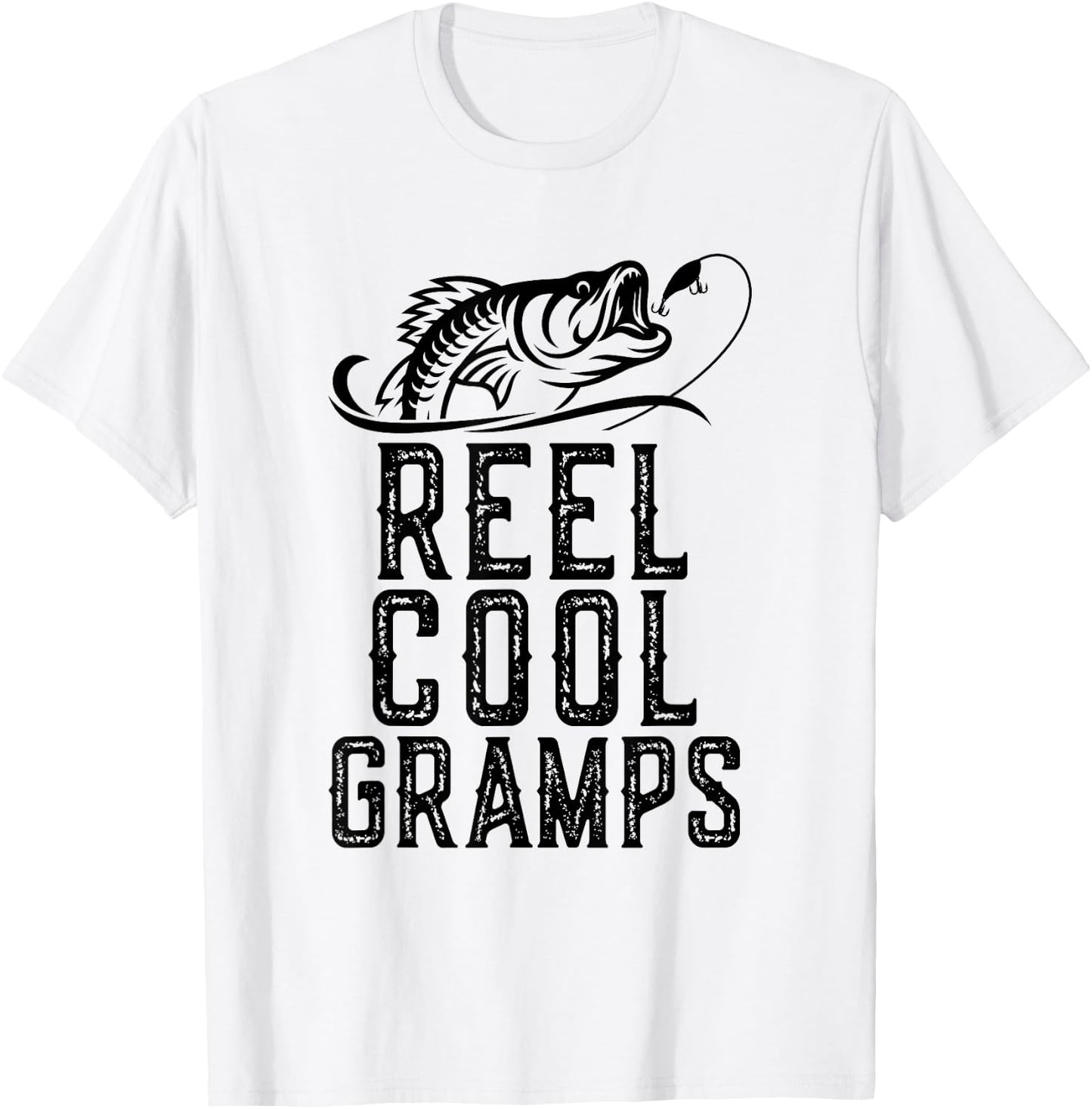 Reel Cool Gramps Fishing Fisherman Funny Retro T-Shirt - T-Shirt | White
