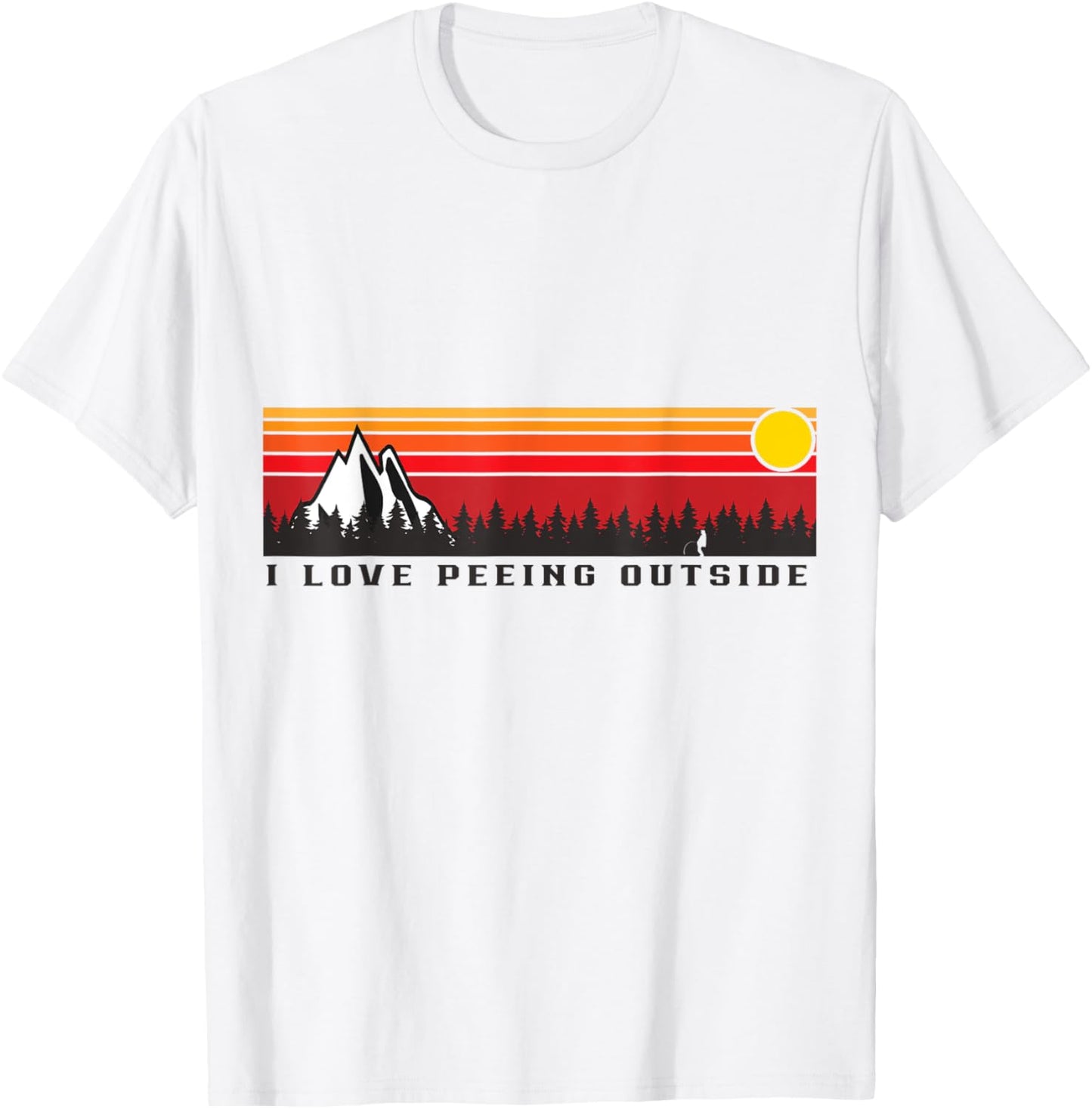 I Love Peeing Outside Funny Outdoor Camper Camping Retro T-Shirt - T-Shirt | White