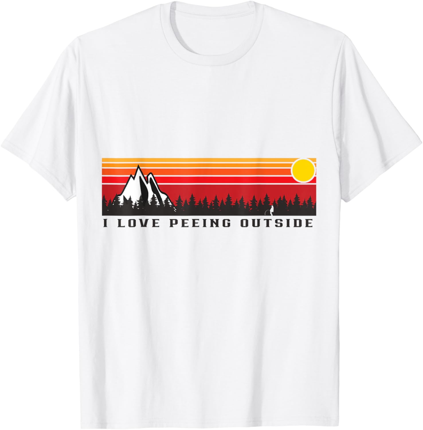I Love Peeing Outside Funny Outdoor Camper Camping Retro T-Shirt - T-Shirt | White