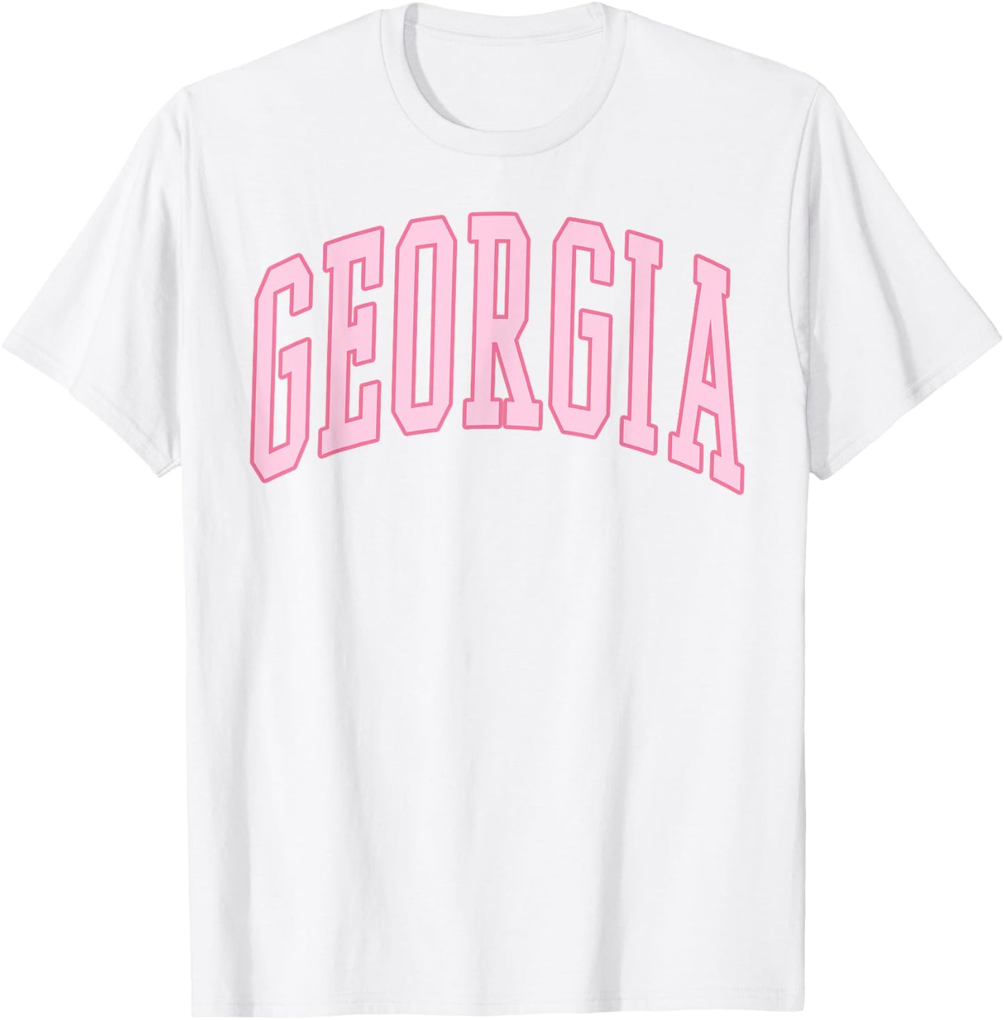 Georgia Vintage Preppy Varsity Pink Sports T-Shirt - T-Shirt | White